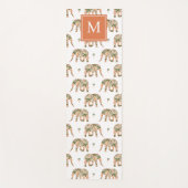 Indian Floral Paisley Ornate Elephants Monogrammed ヨガマット (正面)