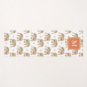 Indian Floral Paisley Ornate Elephants Monogrammed ヨガマット (正面(横))