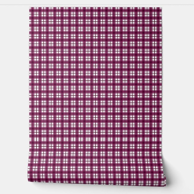 Indian Gingham 1 Burgundy 壁紙 (ほどく)