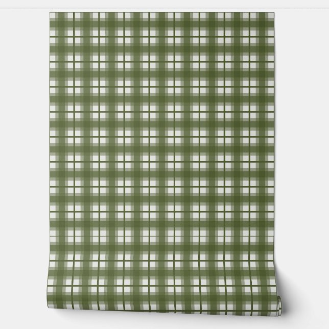 Indian Gingham - Olive Green Camouflage 壁紙 (ほどく)