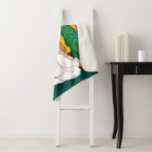 Indian girl playing sitar with a peacock シェルパブランケット (インサイチュ)