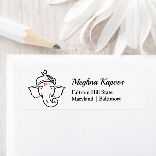 Indian God Ganesh Traditional Wedding ラベル (インサイチュ)