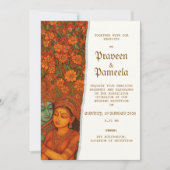 Indian invitation with Radhakrishna Mural painting 招待状 (正面)