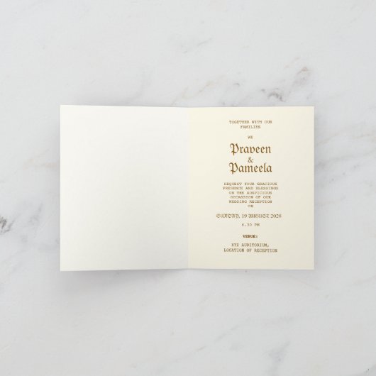 Indian invitation with Radhakrishna Mural painting 案内状 (内部)