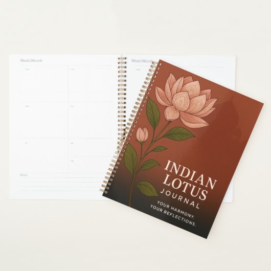 Indian Lotus Journal: Nature-Inspired Notebook for プランナー手帳 (ディスプレー)