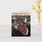 Indian MotorBike Birthday カード (黄色い花)