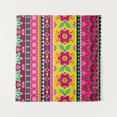 Indian or Pakistani truck art inspired seamless fo タペストリー (正面(横))