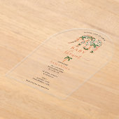 Indian Paisley Ornate Elephants Baby Shower アクリル招待状 (レイダウン)