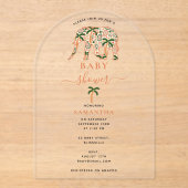 Indian Paisley Ornate Elephants Baby Shower アクリル招待状 (正面)