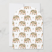 Indian Paisley Ornate Elephants Baby Shower 招待状 (裏面)
