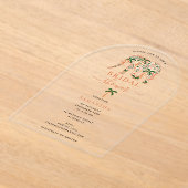 Indian Paisley Ornate Elephants Bridal Shower アクリル招待状 (レイダウン)