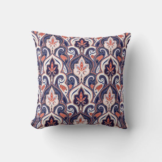 Indian paisley pattern seamless. Persian arabesque クッション (正面)