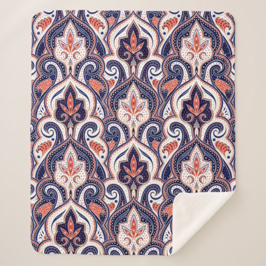 Indian paisley pattern seamless. Persian arabesque シェルパブランケット (正面)