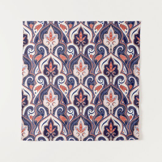 Indian paisley pattern seamless. Persian arabesque タペストリー (正面)