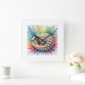 Indian Pangolin 050824AREF127 - Watercolor スクエア壁時計 (ホーム)
