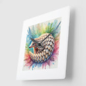 Indian Pangolin 050824AREF127 - Watercolor スクエア壁時計 (傾斜)