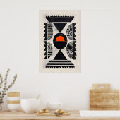 Indian Pattern Wall Art - Bold Orange Circle and ポスター (キッチン)