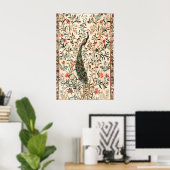 Indian Peacock Art Print Botanical Wildlife ポスター (ホームオフィス)