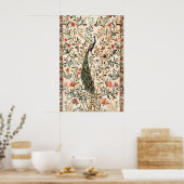 Indian Peacock Art Print Botanical Wildlife ポスター (キッチン)