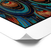 Indian Peacock Art Print, Colorful Bird Design ポスター (角)