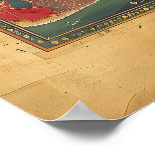 Indian Pichwai Art Poster Mughal Royal Pavilion ポスター (角)