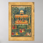 Indian Pichwai Art Poster Mughal Royal Pavilion ポスター (正面)