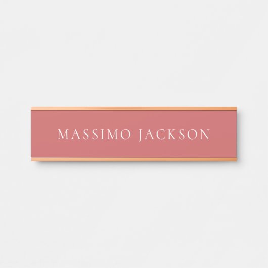 Indian Red Minimalist Plain Modern Aesthetic Look サインプレート (正面)