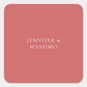 Indian Red Minimalist Plain Modern Aesthetic Look スクエアシール (正面)