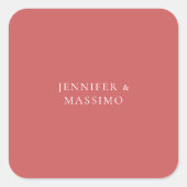 Indian Red Minimalist Plain Modern Aesthetic Look スクエアシール (正面)