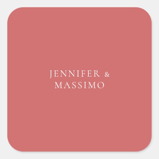 Indian Red Minimalist Plain Modern Aesthetic Look スクエアシール (正面)