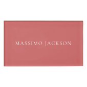 Indian Red Minimalist Plain Modern Aesthetic Look 名札 (正面)