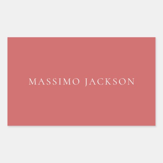 Indian Red Minimalist Plain Modern Aesthetic Look 長方形シール (正面)