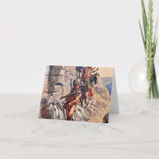 Indian Scouting Party, 1900 by Charles Marion Russ サンキューカード (正面)