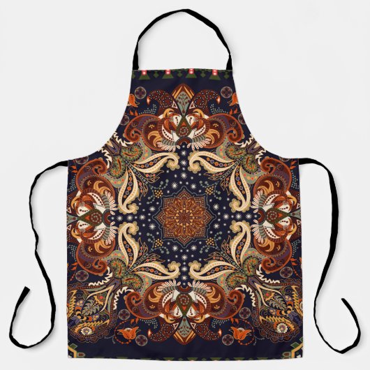 Indian seamless ornament. Vintage symmetric patter エプロン (正面)