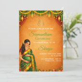 Indian Seemantham Ceremony Invitation Card 招待状 (スタンド正面)