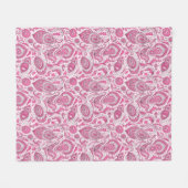 Indian style paisley floral seamless pattern フリースブランケット (正面(横))