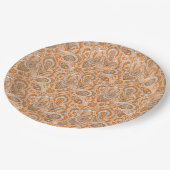 Indian style paisley floral seamless pattern ペーパープレート (アングル)