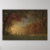 Indian Sunset Deer by a Lake ポスター (正面)