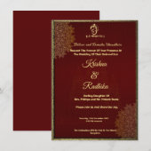 Indian wedding elegant Ganesha  案内状 (正面/裏面)