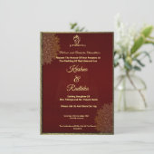 Indian wedding elegant Ganesha  案内状 (スタンド正面)