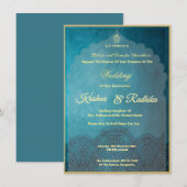 Indian wedding elegant Ganesha  案内状 (正面/裏面)