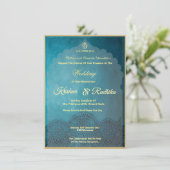 Indian wedding elegant Ganesha  案内状 (スタンド正面)