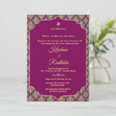 Indian wedding ethnic luxury Hindu invitation 招待状 (スタンド正面)