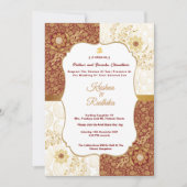 Indian wedding ethnic luxury Hindu invitation 招待状 (正面)