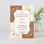 Indian wedding ethnic luxury Hindu invitation 招待状 (スタンド正面)