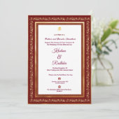 Indian wedding ethnic luxury Hindu invitation 招待状 (スタンド正面)