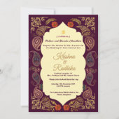 Indian wedding ethnic luxury Hindu invitation 招待状 (正面)