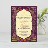 Indian wedding ethnic luxury Hindu invitation 招待状 (スタンド正面)