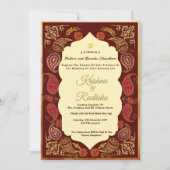Indian wedding ethnic luxury Hindu invitation 招待状 (正面)