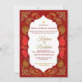Indian wedding ethnic luxury Hindu invitation 招待状 (正面)